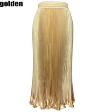 Load image into Gallery viewer, False Silk Elastic Waist Long Pleated Skirt High Waist Skirts Fashion Women Spring Autumn Winter Summer Skirt Wear