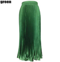Load image into Gallery viewer, False Silk Elastic Waist Long Pleated Skirt High Waist Skirts Fashion Women Spring Autumn Winter Summer Skirt Wear