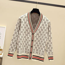 Load image into Gallery viewer, Women Cardigan Jacket V-neck Long Sleeve Sweater 5 Color Outer Fur Clothes 2019 Spring Splicing Single Breasted Knit Cardigan