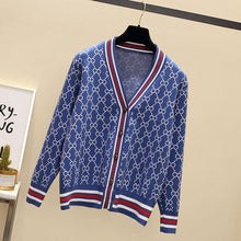 Load image into Gallery viewer, Women Cardigan Jacket V-neck Long Sleeve Sweater 5 Color Outer Fur Clothes 2019 Spring Splicing Single Breasted Knit Cardigan