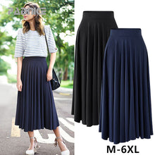 Load image into Gallery viewer, Plus Size Skirt Women Summer 2019 New Modal Loose Size Solid Skirt Fat Mm Long Skirt High Waist Pleated Long Skirt 3XL 4XL 5XL