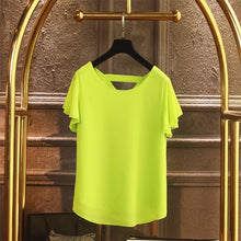 Load image into Gallery viewer, 2020 New Brand Large size Women Chiffon shirt Summer Short sleeve 5XL Women's Pullover Casual Female Top Plus size Loose Blouse