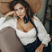 Load image into Gallery viewer, Square Neck Vintage Blouse Spring Summer Backless Elegant Tie Up Off Shoulder Patchwork Puff Sleeve Top White Shirt Women 2020