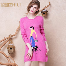 Load image into Gallery viewer, 2017 New Arrive Autumn And Winter Women's Fashion Basic Sweater Plus Size Long Cashmere Sweater Slim O-neck Solid Pullovers