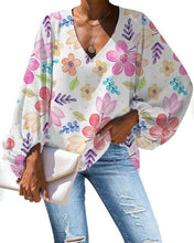 Load image into Gallery viewer, Nopersonality Casual Women Tops Shirts Spring Summer Tropical Leaves Blouses for Women Unique Female Ladies Long Sleeve Loose