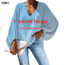 Load image into Gallery viewer, FORUDESIGNS Harajuku Style Blouse Parrot Print Shirt 2020 Casual Loose Long Sleeve Blouses and Tops V-neck Female Clothing