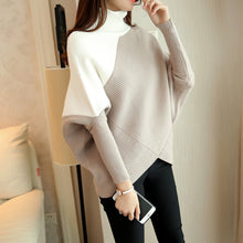 Load image into Gallery viewer, HAO HE SHEN Female winter sweater loose turtleneck sweater 2019 irregular Korean female backing sweater coat thick