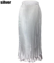 Load image into Gallery viewer, False Silk Elastic Waist Long Pleated Skirt High Waist Skirts Fashion Women Spring Autumn Winter Summer Skirt Wear
