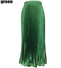 Load image into Gallery viewer, False Silk Elastic Waist Long Pleated Skirt High Waist Skirts Fashion Women Spring Autumn Winter Summer Skirt Wear
