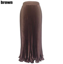 Load image into Gallery viewer, False Silk Elastic Waist Long Pleated Skirt High Waist Skirts Fashion Women Spring Autumn Winter Summer Skirt Wear
