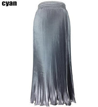 Load image into Gallery viewer, False Silk Elastic Waist Long Pleated Skirt High Waist Skirts Fashion Women Spring Autumn Winter Summer Skirt Wear
