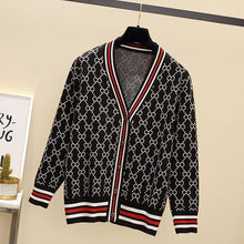 Load image into Gallery viewer, Women Cardigan Jacket V-neck Long Sleeve Sweater 5 Color Outer Fur Clothes 2019 Spring Splicing Single Breasted Knit Cardigan
