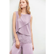 Load image into Gallery viewer, Amii Minimalist Spring Summer Women Lady Oneck sleeveless Lace Blouse  11970182
