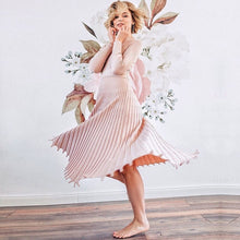 Load image into Gallery viewer, Cross Border Autumn And Winter Hot Selling New Style Fashion WOMEN'S Mid-length Sweater Knit Solid Color Pleated Dress Colourful
