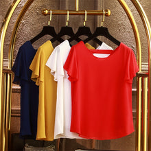 Load image into Gallery viewer, 2020 New Brand Large size Women Chiffon shirt Summer Short sleeve 5XL Women's Pullover Casual Female Top Plus size Loose Blouse
