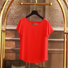 Load image into Gallery viewer, 2020 New Brand Large size Women Chiffon shirt Summer Short sleeve 5XL Women's Pullover Casual Female Top Plus size Loose Blouse
