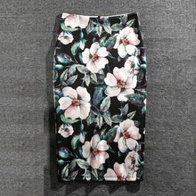 Load image into Gallery viewer, 2019 Women Skirts Casual Print Flowers Pencil Skirt Stretchy Skirts Plus Size 22 Colors
