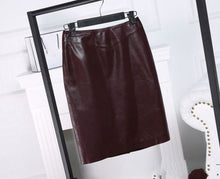 Load image into Gallery viewer, Quality Hot Sale Office Lady Genuine Leather Sheepskin High Waist Mini Skirts Women OL Style Female Multi Color Plus Size
