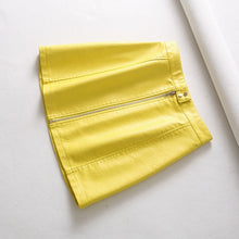 Load image into Gallery viewer, Korean Women High Waist Pu Leather Skirt 2020 Spring Autumn Solid Color Short Skirt Female Slim Mini A-line Skirt Bottom Falda
