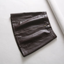 Load image into Gallery viewer, Korean Women High Waist Pu Leather Skirt 2020 Spring Autumn Solid Color Short Skirt Female Slim Mini A-line Skirt Bottom Falda
