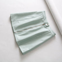 Load image into Gallery viewer, Korean Women High Waist Pu Leather Skirt 2020 Spring Autumn Solid Color Short Skirt Female Slim Mini A-line Skirt Bottom Falda
