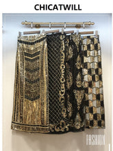 Load image into Gallery viewer, CHIC Sequin Women Long Skirt Bling Bling Sequined Geometric Vintage High Waist Ladies Slim Empire Skirts Celebrity Drop Shipping

