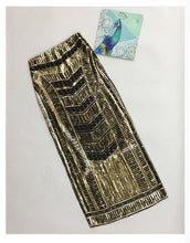 Load image into Gallery viewer, CHIC Sequin Women Long Skirt Bling Bling Sequined Geometric Vintage High Waist Ladies Slim Empire Skirts Celebrity Drop Shipping
