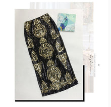 Load image into Gallery viewer, CHIC Sequin Women Long Skirt Bling Bling Sequined Geometric Vintage High Waist Ladies Slim Empire Skirts Celebrity Drop Shipping
