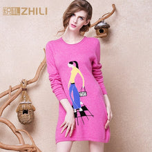 Load image into Gallery viewer, 2017 New Arrive Autumn And Winter Women's Fashion Basic Sweater Plus Size Long Cashmere Sweater Slim O-neck Solid Pullovers
