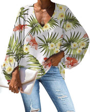 Load image into Gallery viewer, Nopersonality Casual Women Tops Shirts Spring Summer Tropical Leaves Blouses for Women Unique Female Ladies Long Sleeve Loose
