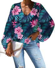 Load image into Gallery viewer, Nopersonality Casual Women Tops Shirts Spring Summer Tropical Leaves Blouses for Women Unique Female Ladies Long Sleeve Loose
