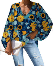 Load image into Gallery viewer, Nopersonality Casual Women Tops Shirts Spring Summer Tropical Leaves Blouses for Women Unique Female Ladies Long Sleeve Loose
