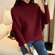 Load image into Gallery viewer, HAO HE SHEN Female winter sweater loose turtleneck sweater 2019 irregular Korean female backing sweater coat thick
