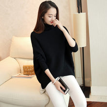 Load image into Gallery viewer, HAO HE SHEN Female winter sweater loose turtleneck sweater 2019 irregular Korean female backing sweater coat thick
