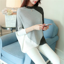 Load image into Gallery viewer, HAO HE SHEN Female winter sweater loose turtleneck sweater 2019 irregular Korean female backing sweater coat thick
