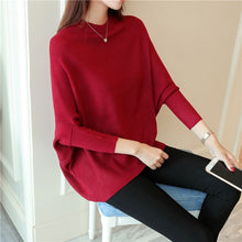 Load image into Gallery viewer, HAO HE SHEN Female winter sweater loose turtleneck sweater 2019 irregular Korean female backing sweater coat thick
